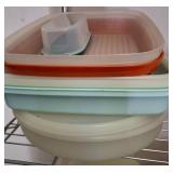 Stacked Plastic Storage Containers With Lids