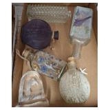 Decorative Glass Bottles and Figurine