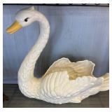 White Ceramic Swan Planter