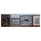 Four Framed Artworks, Largest 33x27