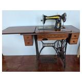 Singer Treadle Sewing Machine with Cabinet