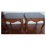 Wood Side Tables with Cabriole Legs