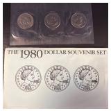 1980 Dollar Souvenir Coin Set in Packaging