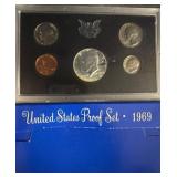 United States 1969 Proof Coin Set in Case