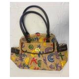 Coach Multicolor Canvas Tote Bag With Leather Trim