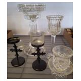 Glass and Metal Candle Holders