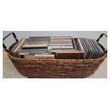 Basket of Assorted Music CDs, Various Genres
