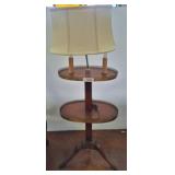 Three-Tier Floor Lamp with Oval Trays and Shade