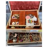Jewelry Box with Assorted Costume Jewelry Items