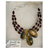 Bumblebee Jasper and Garnet Necklace