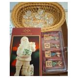 Lenox Santa Figurine, Glass Angels, and Hope Block