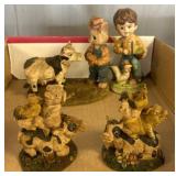Farm Animal and Child Figurine Grouping
