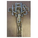 Gold-Tone Metal Wall Crucifix with Filigree Detail