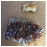 Two Citrine Quartz Crystal Specimens