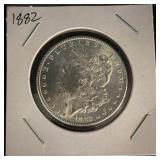1882 Morgan Silver Dollar in Cardboard Holder