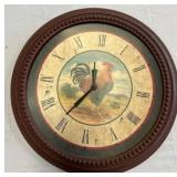 Decorative Wall Clock With Rooster Motif