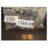 50 Wheat Pennies, 1925-1958