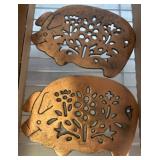 Copper-Tone Hedgehog Trivets