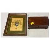 Framed Family Crest Print and Wooden Box