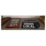 Decorative Nautical Signs and Fish Sculpture Lot