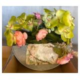 Decorative Artificial Floral Arrangement in Tin Bo