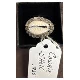 Cowrie Shell Ring in Sterling Silver (.925)