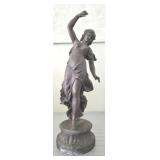 20" Cast Metal Figurine of Dancing Woman