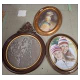 Three Oval Wall Frames, Mixed Designs