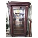 Oak StyleCurio Cabinet with Glass Door and Shelves