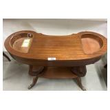 Wood Workstation Table with Copper Inserts