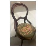 Victorian Balloon-Back Chair With Needlepoint Seat