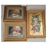 Three Framed Still Life and Botanical Paintings