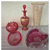 Five Art Glass Vessels