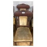 Mahogany Accent Chairs with Upholstered Seat