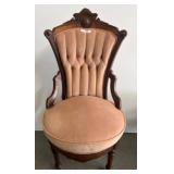 19th-Century Style Wood-Frame Accent Chair