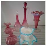 Cranberry and Art Glass Decor