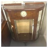 Mahogany Curio Cabinet with Smiths Clock
