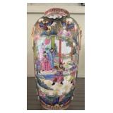 14-Inch Chinese Porcelain Vase with Figural Scenes