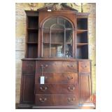 Mahogany China Hutch With Glass Doors
