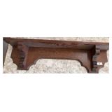 Wall-Mounted 42in Wooden Shelf with Decorative Bra