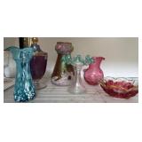 Art Glass Vases and Decorative Bowl