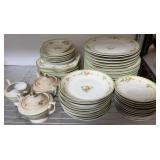 Hand-Painted Japanese Floral Dinnerware Set