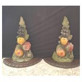 13in Fruit Motif Decorative Bookends