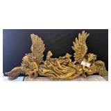 Gilt Winged Angel Relief Sculpture