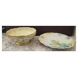 Two Hand-Painted Porcelain Bowls, Limoges & RS