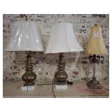 Three Table Lamps with Mixed Materials