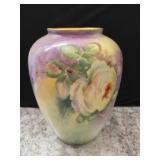 B&C Limoges France Floral Porcelain Vase, 12"