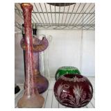 Cut Glass Vases and Bowls