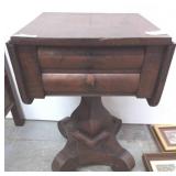 Drop-Leaf Side Table with Two Drawers