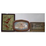 Framed Art and Decorative Items, Set of Three